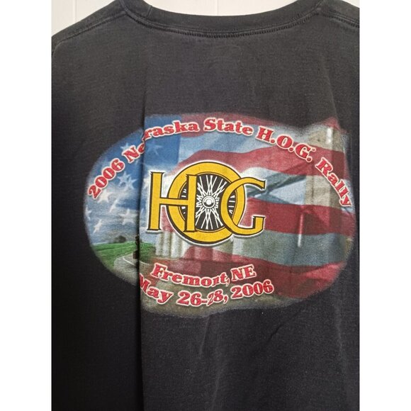 Vintage 2006 Nebraska State H.O.G. Rally Black Short Sleeve Tshirt Men's Size XL - Picture 3 of 7